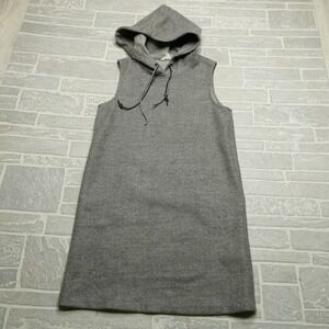 Puella Hooded Dress Womens Size 38 (Medium) Gray Wool Blend Sleeveless Pockets